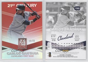 2015 Panini Elite 21st Century Red /21 Carlos Santana #150