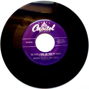 MARGARET WHITING - Six Times A Week And Twice On Sunday- Vinyl 45rpm 1949 - Imagen 1 de 4