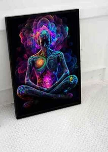 TRIPPY PSYCHEDELIC MEDITATION POSTER PRINT BRIGHT WALL ART SIZE A3 A4 A2 A1 - Picture 1 of 1