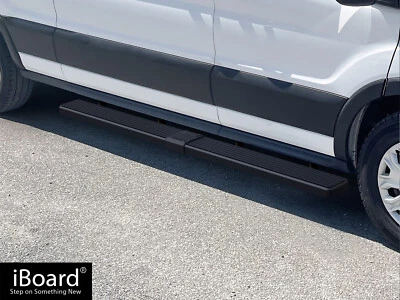 APS Premium 6" Black Side Steps Fit 15-25 Ford Transit Full Size Van - Image 1 of 4