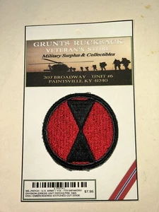 7TH INFANTRY DIVISION / VINTAGE PRE-1965 / DRESS UNIT PATCH (CUT EDGE) - Picture 1 of 19