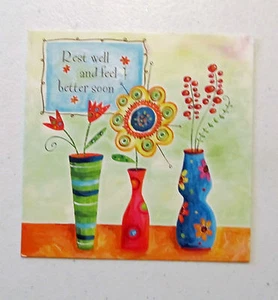 Leanin Tree Get Well Greeting Card Multi Color Flowers Qubes Series Q45 - Picture 1 of 2