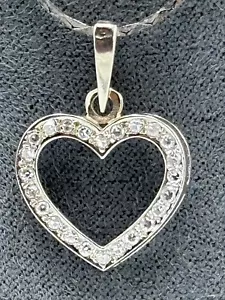 Funkelder Gold Herz Anhänger 14K/0,585 Weißgold 25 Brillanten ca á 0,008 Carat - Bild 1 von 9
