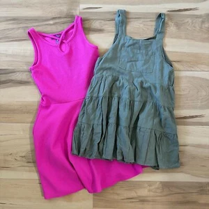 Aqua Girls Kids 2 Piece Bundle Dresses Pink Green Size Large - Picture 1 of 6