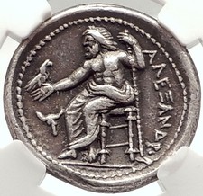 ALEXANDER III the GREAT Lifetime 336BC TETRADRACHm Silver Greek Coin NGC i69565
