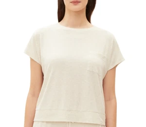 Gap GapBody Women's Ribbed Short-Sleeve Pajama Top - Oatmeal-Medium - Picture 1 of 3