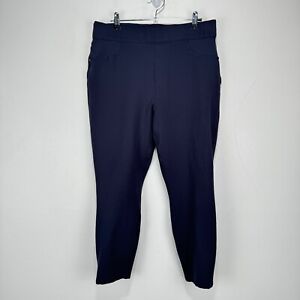 Spanx The Perfect Pants Navy Blue Rayon Stretch Pockets Women Size XL Petite