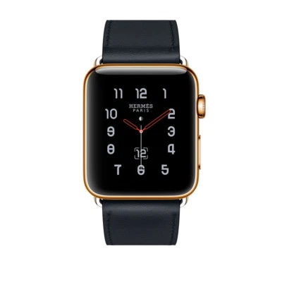 Reloj Apple Hermes Serie 6 con Single Tour Noir Chapado en Oro 24K 44mm Hermès Foto 1 de 2