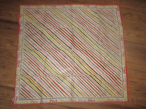 BUFANDA DE ALGODÓN VERA NEUMANN VINTAGE LÍNEAS MULTICOLORES - AÑOS 70 - Imagen 1 de 3