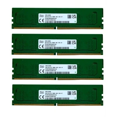 New Hynix DDR5 32GB (4X8GB) 5600MHz PC5-44800 UDIMM Memory Ram HMCG66AGBUA081N - Image 1 of 4