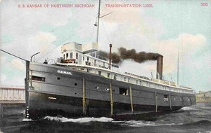 Steamer SS Kansas Northern Transportation Line Michigan 1910c postcard - Picture 1 of 2