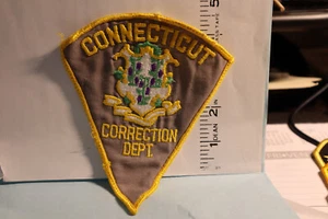 police patch  STATE POLICE CONNECTICUT   CORRECTION DEPT  PIE SHAPE - Picture 1 of 1