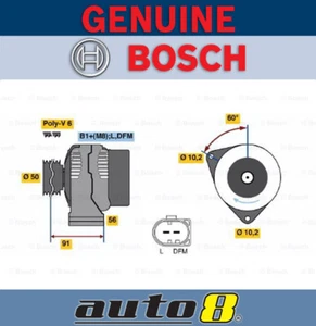 Bosch Alternator for Mercedes-Benz E280 210 2.8L Petrol M 112.921 1995-2003 - Picture 1 of 5