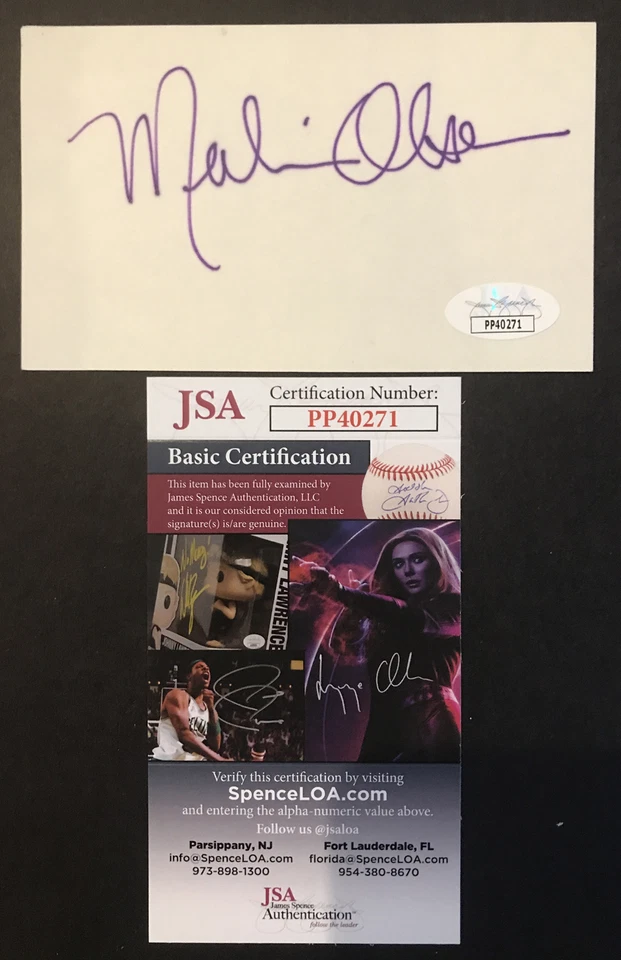 Merlin Olsen SIGNED 3X5 INDEX CARD LOS ANGELES RAMS HOF JSA CERTIFIED AUTOGRAPH! - Image 1 of 4