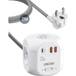 Kompakte Steckdosenwürfel 4-fach mit USB-Anschlüssen und Schalter für Sicherheit - Bild 1 von 2