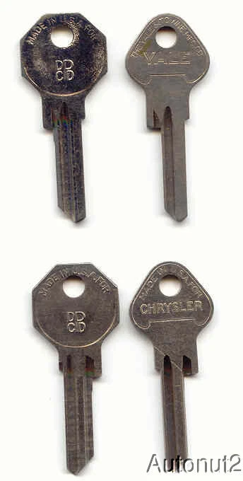 Chrysler Key Blanks 1935 1936 1937 1938  NOS original - Image 1 of 1