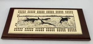 Juego de clavijas de metal Barlow CRIBBAGE imitación marfil Scrimshaw ORCA asesina ballena - Imagen 1 de 5