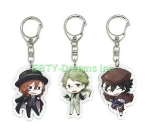 Set of 3 Bungou Stray Dogs Anime Acrylic Keychain Ranpo, Chuuya, Doppo Kunikida - Picture 1 of 2