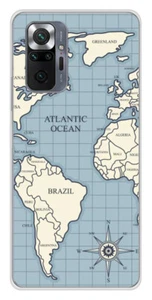 Coque en silicone imprimée compatible Xiaomi Redmi Note 10 Pro Map vintage - Picture 1 of 3
