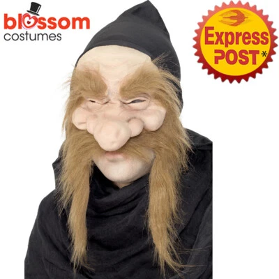 AC153 Gold Digger Mask Hood Old Man Evil Dwarf Halloween Fancy Costume Accessory - image 1 of 2