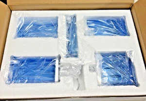 5 Pack Glass Bathroom Accessory Complete Set Bathroom Accessories Set Blue - Picture 1 of 7