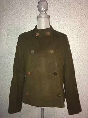 Chaqueta para mujer Tory Burch Sammi estilo militar botones de latón verde oliva 8 Foto 1 de 4