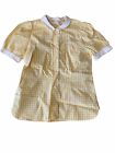 Marc Jacobs Silk Blend Gingham Blouse Yellow White Sz 0 Made In USA