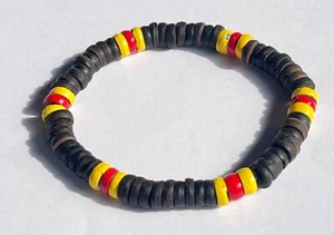 Mode Perlenarmband Holz gelb rot handgefertigter Schmuck Männer Geschenk für Männer Kind - Bild 1 von 5