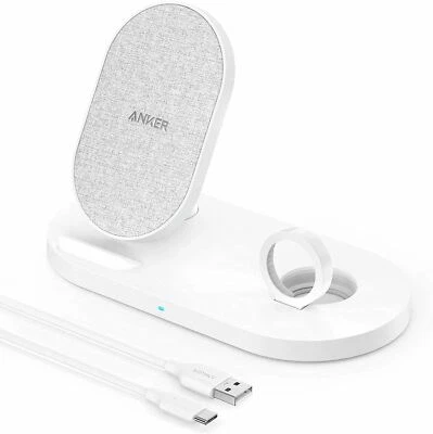 Anker PowerWave 2 in 1 Stand Qi Wireless Charger White - A2595 - Image 1 of 4