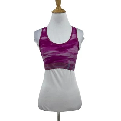 Sutiã esportivo feminino Under Armour S pequeno racerback elástico rosa treino crop top - Imagem 1 de 4