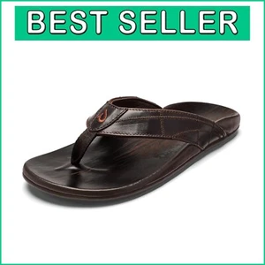Men's Premium Full-Grain Leather Sandals with Non-Marking Traction for Comfort - Picture 1 of 9