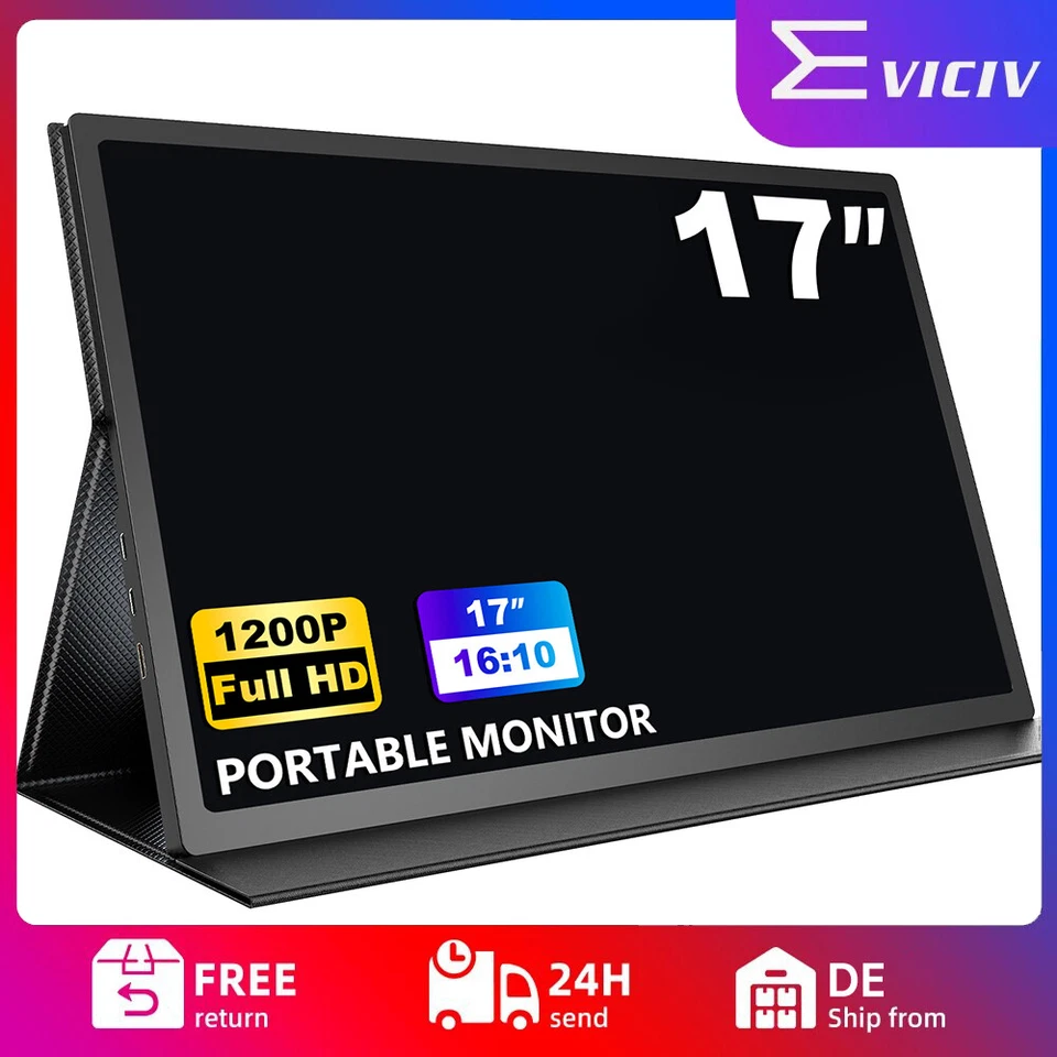 EVICIV Monitor Portátil 17 Pulgadas 1920*1200 Pantalla Gaming Pantalla 16:10 Pantalla