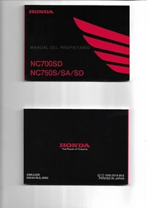 Manual del propietario HONDA NC700SD NC750S/SA/SD 2014 ENVIO GRATIS EN EL MUNDO - Picture 1 of 1