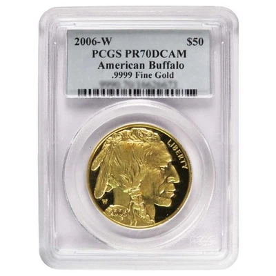 2006-W Proof $50 American Gold Buffalo PCGS PR70DCAM Blue Label - Image 1 of 2