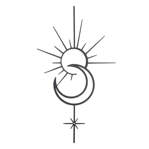 Urbraneco Boho Sole Luna Stella Decorazione da Parete Arte da Parete Ohemian Metallo Wall Art Decor... - Foto 1 di 7