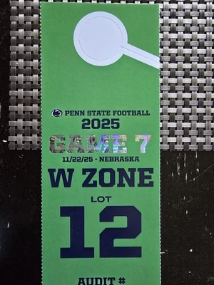 2 ingressos e LOTE 12 passes de estacionamento Penn State vs Nebraska 22/11/2025 - Imagem 1 de 3