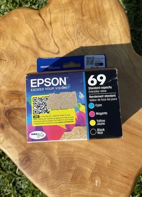 Cartucho de tinta original Epson 69 negro cian magenta amarillo sellado exp. 27/02 Foto 1 de 3