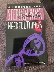 Signed Stephen King Cover Only " NEEDFUL THINGS" - Picture 1 of 2