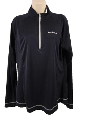 Top Cutter & Buck Damas CB Dry Tech Manga Larga Media Cremallera Merrill Lynch XL Negro Foto 1 de 4