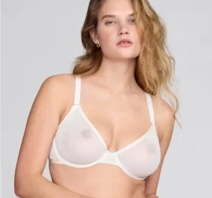 Cuup The Plunge Mesh Bra In Salt SZ 32D NWOT - Picture 1 of 6