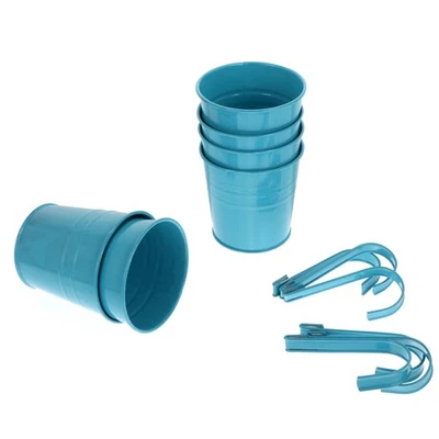 6PCS Eisen hängenden Blumentopf Geländer Zaun Balkon Garten Blumenhalter - Bild 1 von 4