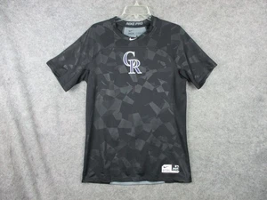 Colorado Rockies Shirt Mens Large Black MLB Baseball Nike Pro Hypercool Fitted - Picture 1 of 19