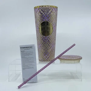 Disney Starbucks Sleeping Beauty Travel Tumbler Disneyland 70th Purple Gold 2025 - Picture 1 of 7