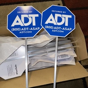 (2)Security Signs 28" ADT Yard Sign with Aluminum Stake, Heavy Duty Weatherproof - Picture 1 of 3
