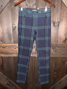 H&M Gr. 8 blau grün kariert Skinny Stretch Leggings Anzughose - Bild 1 von 5