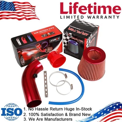 Filtro de admisión de aire frío para automóvil de 3" tubo de inducción y kit de abrazadera sistema de manguera de flujo de energía Foto 1 de 4