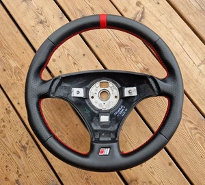 NEU LEDER S-Line Audi Lenkrad für A4 S4 B5 80 A6 S6 4B A8 S8 D2 OEM Rot - Bild 1 von 12