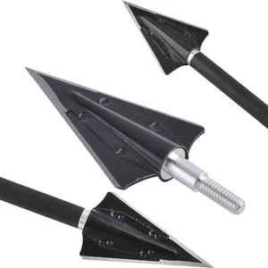 Archery Hunting Arrowheads Tips Large Cut Broadheads Screw Recurve Bow Shooting - Picture 1 of 9