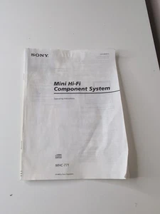 Sony Mini Hifi Component System Bedienungsanleitung MHC-771 - Bild 1 von 5