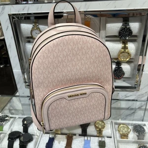 Zaino Michael Kors Jaycee Medium Zip Tasca MK Blush Polvere - Foto 1 di 19